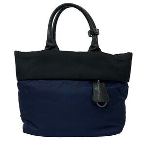 PRADA Prada Triangle Logo Hardware Tessuto Nylon Leather Genuine 2-way Handba...
